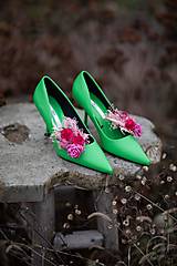 Ponožky, pančuchy, obuv - Kvetinové klipy na topánky "láska, čo vonia malinčím" - 14152681_