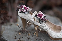 Ponožky, pančuchy, obuv - Kvetinové klipy na topánky "čaj o piatej" - 14154580_