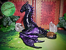 Sochy - Čierny Drak s Bronzitom, Väčší zložitý Dráčik - 14152560_