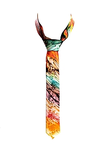 Pánske doplnky - Luxusná ručne maľovaná kravata100% hodvábny Satén - 14155250_