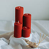 Sviečky - Adventné sviečky červené 160,120,80,50x45mm - 14156312_