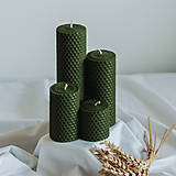 Sviečky - Adventné sviečky zelené 160,120,80,50x45mm - 14156316_