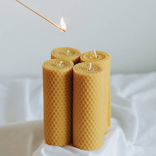 Adventné sviečky žlté 120x45mm, 4ks