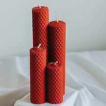 Sviečky - Adventné sviečky červené 190,160,120,80x30mm - 14156304_