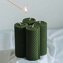 Svietidlá a sviečky - Adventné sviečky zelené 120x45mm, 4ks - 14156320_