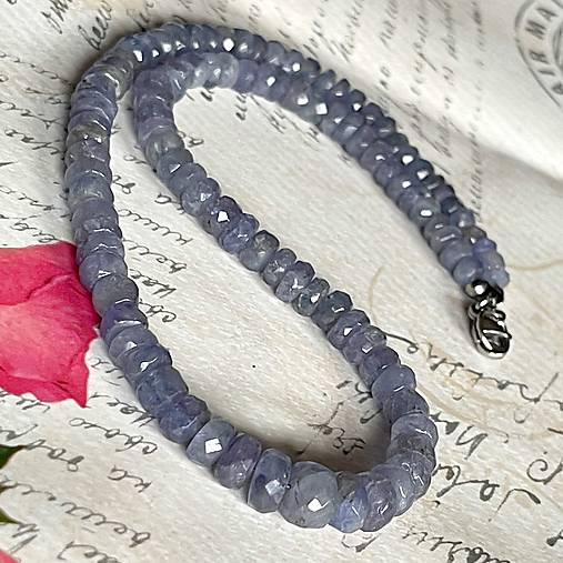 Luxury Tanzanite Steel Necklace / Náhrdelník alebo dvojitý náramok tanzanit, oceľ