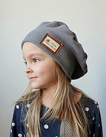 Detské čiapky - Detská baretka "Little Frances" - sivá - 14155734_