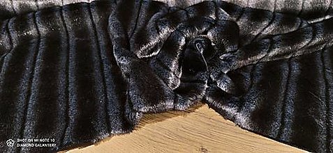 Textil - Kožušina poťahová -Hnedá s pásová - cena za 10 centimetrov - 14156596_