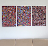 Grafika - Abstraktný triptych, Grafické obrazy na plátne - 14157700_
