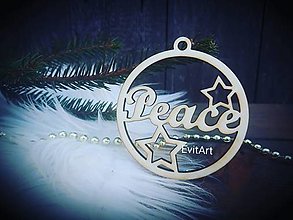 Dekorácie - vianočná guľa - peace - 14159102_