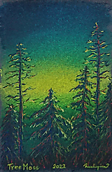 "Nekonečné lesy severu" kresba, suchý pastel