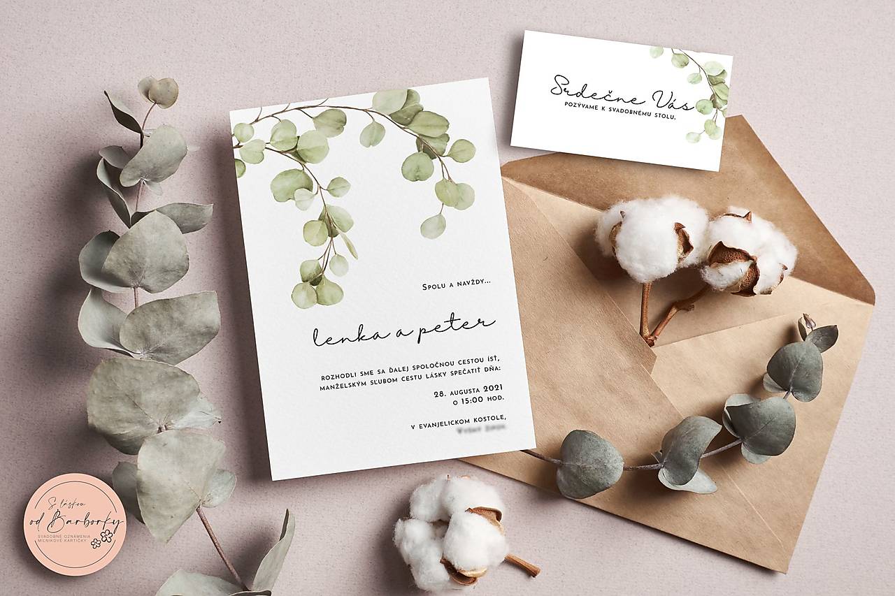 Svadobné oznámenie Greenery #17