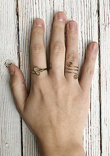 Prstene - Set mosadzných prstienkov - 14160346_