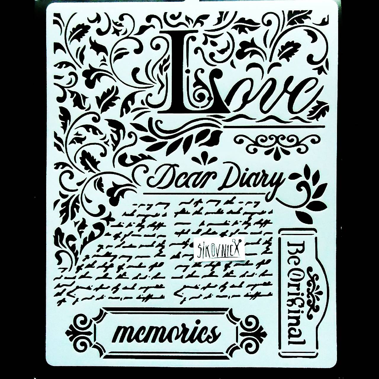 Šablóna Stamperia - 20x25 cm (dear diary, memories, love)