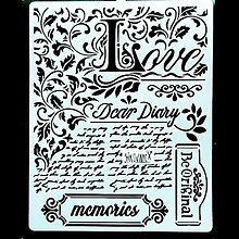 Nástroje - Šablóna Stamperia - 20x25 cm - dear diary, memories, love - 14161995_