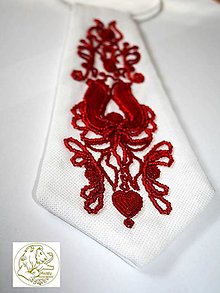 Náhrdelníky - Červená dámska kravata - 14163245_