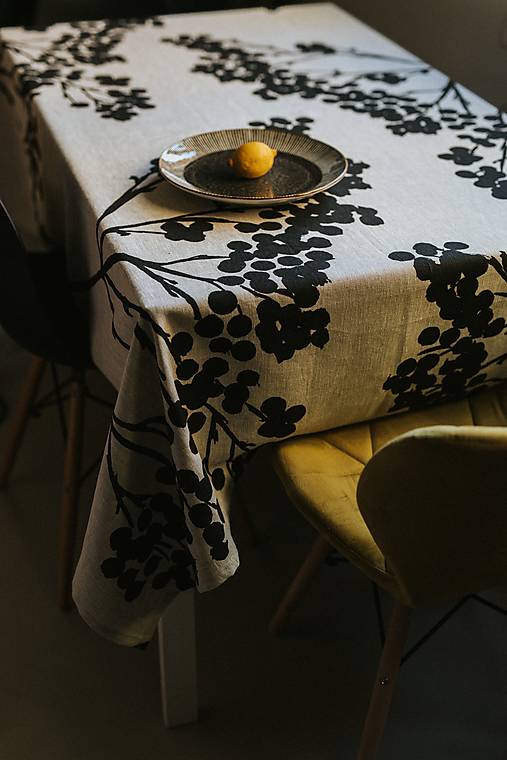 Úžitkový textil - Lněný ubrus - ,,Jarabina" - 14163846_