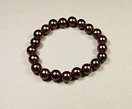Náramky - Náramok z plastových perlových korálikov  (vnútorný obvod 18cm - Hnedá) - 14161852_