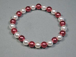 Náramky - Náramok z plastových perlových korálikov  (vnútorný obvod 17cm - Biela) - 14164595_