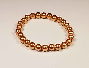 Náramky - Náramok z plastových perlových korálikov  (vnútorný obvod 16cm - Zlatá) - 14164597_