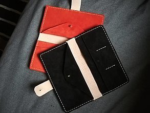Peňaženky - Kožená peňaženka "MULTI" ručne šitá (Čierna) - 14164021_