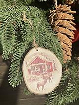 Ozdoby na vianočný stromček - drevený plát / mix