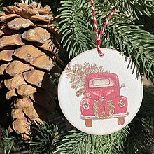 Dekorácie - Vianočné ozdoby - vianočná guľa  (Mix - autíčko , veniec, koník, luskáčik, jeleň) - 14167347_