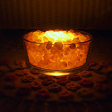 Svietidlá a sviečky - Relaxačná soľná lampa - sklenená misa - 14167609_