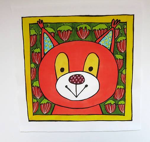 Bavlnený panel UŠI SI SÁM - Zvieratko z lesa (Veverička)