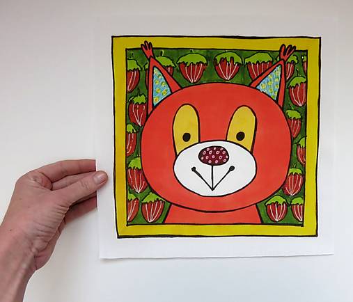 Bavlnený panel UŠI SI SÁM - Zvieratko z lesa (Veverička)