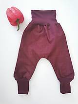 Detské oblečenie - Softshellky zimné "bordó” (116 (5-6 r.) dl: 75cm) - 14166322_