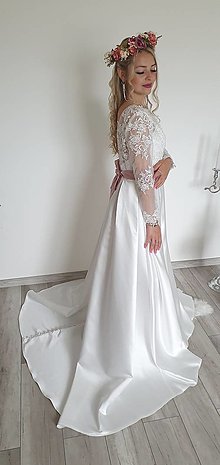 Šaty - Zľava - Biele krajkové svadobné šaty - 14168771_