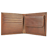 Luxusná peňaženka z pravej kože, ručne tamponovaná, hnedá