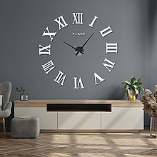 Hodiny - Nástenné nalepovacie hodiny z plexiskla - rímske čísla 12P031 (biela farba) - 14165895_