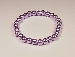 Náramky - Náramok z plastových perlových korálikov  (vnútorný obvod 16,5cm - Fialová) - 14165297_