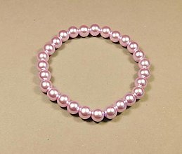 Náramky - Náramok z plastových perlových korálikov  (vnútorný obvod 15,5cm - Ružová) - 14165302_