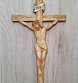 Dekorácie - Ježiš na kríži, Závesný kríž z dreva - 14167440_