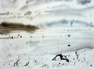 Obrazy - obraz - zima (Oravská priehrada) - 14167491_