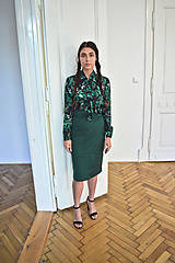 Sukne - NOELLE, zavinovací pouzdrová sukně, láhvově zelená, vel S - 14169079_