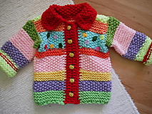 Detské oblečenie - svetrík farebno-pásikavý ,cca 1rok - 14170177_