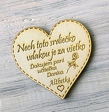 Tabuľky - Srdiečko pre učiteľa  (veľké 10x10 cm) - 14169009_