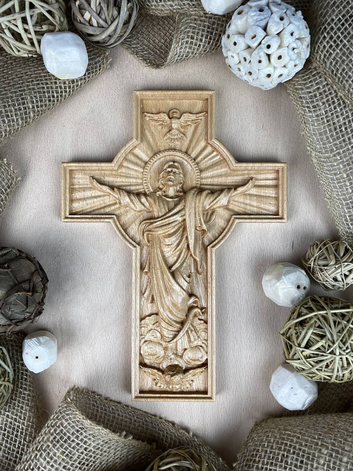 Dekorácie - Kríž Ježiš Náruč (výška 25 cm) - 14169573_