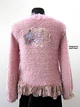 Svetre a kardigány - Svetloružový pletený sveter-Shabby Chic - 14171777_