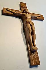 Dekorácie - Drevorezba Ježiš Kristus na kríži - 14172889_