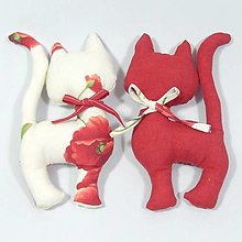 Úžitkový textil - Maky s červenou - dekoračná mačka veľká 24x14 - 14172736_