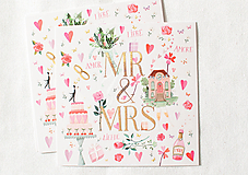 Papier - Pohľadnica "Mr & Mrs" - 14175005_