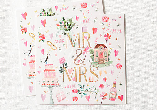 Pohľadnica "Mr & Mrs"