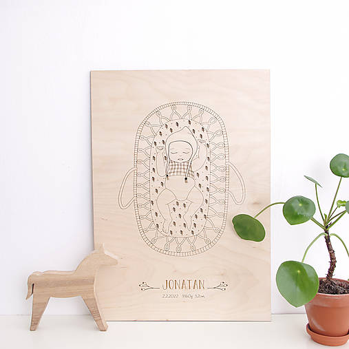 BIRTH 3/ personalizovaný dřevěný obraz
