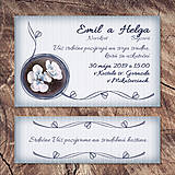 Papiernictvo - Natur svadobné oznámenie (belasý kvet) - 14172457_