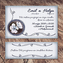 Papiernictvo - Natur svadobné oznámenie (belasý kvet) - 14172457_